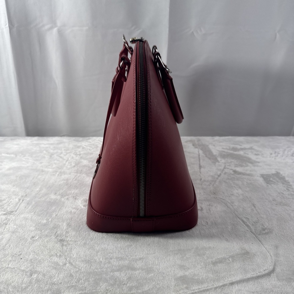 Pulicati Red Italian Leather Dome Bag - Picture 3 of 8